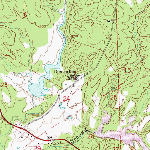 Topographic Map of Dunbarton Cemetery, MS