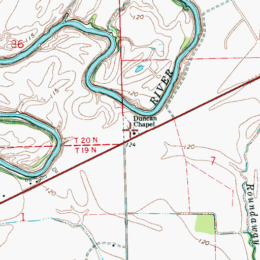 Topographic Map of Duncan Chapel, MS
