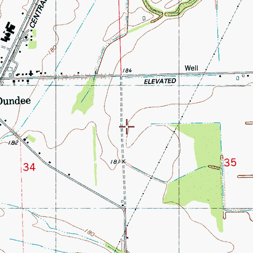 Topographic Map of Dundee School, MS