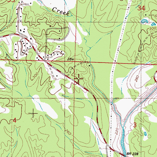 Topographic Map of Dunnigan Chapel, MS