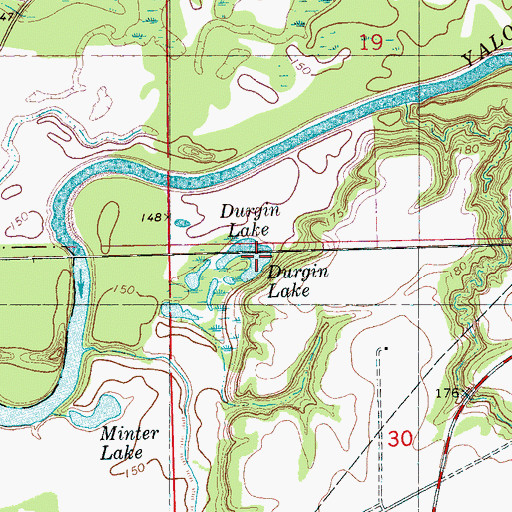 Topographic Map of Durgin Lake, MS