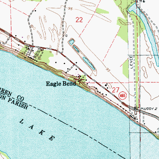 Topographic Map of Eagle Bend, MS