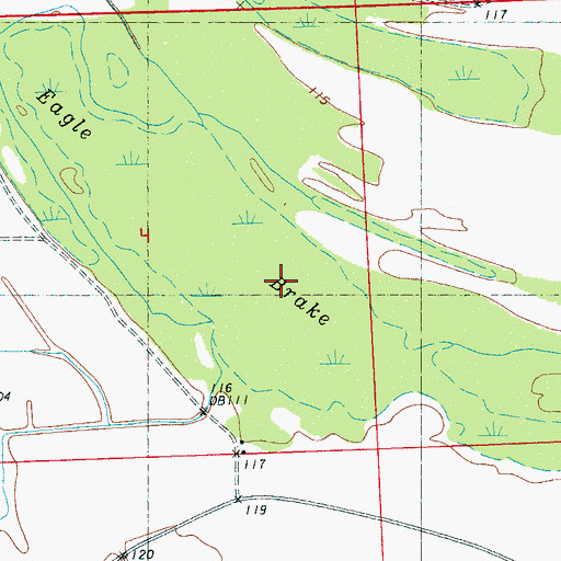 Topographic Map of Eagle Brake, MS