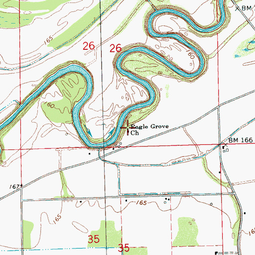Topographic Map of Eagle Grove Church, MS