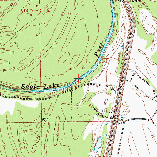 Topographic Map of Eagle Lake Pass, MS