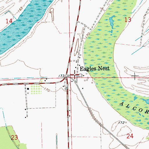 Topographic Map of Eagles Nest, MS
