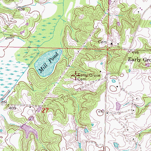 Topographic Map of Early Grove Cemetery, MS