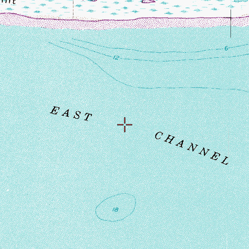 Topographic Map of East Channel, MS