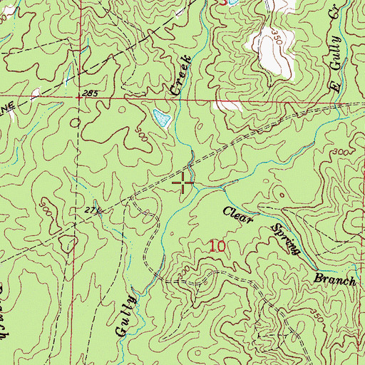 Topographic Map of East Gully Creek, MS