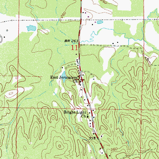 Topographic Map of East Jerusalem Church, MS