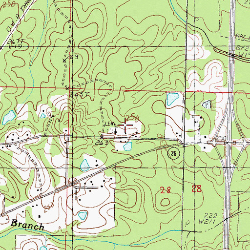 Topographic Map of East Pearl Church, MS
