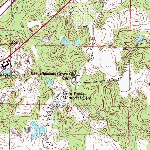Topographic Map of East Pleasant Grove Church, MS