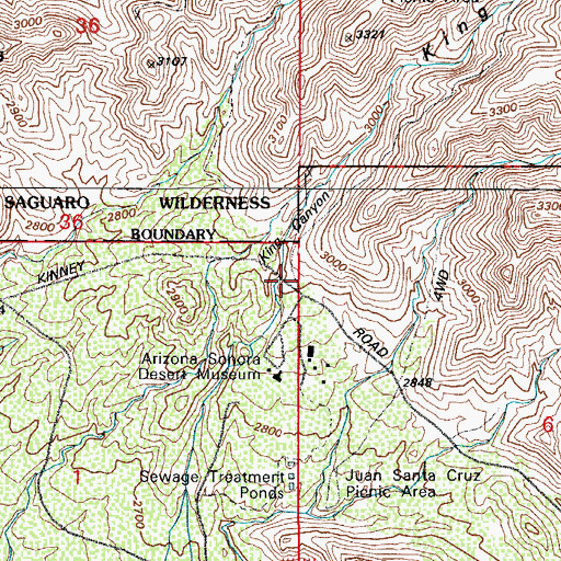 Topographic Map of King Canyon, AZ