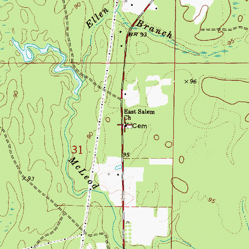 Topographic Map of East Salem Church, MS