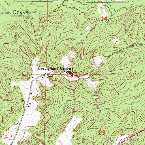 Topographic Map of East Shady Grove Church, MS