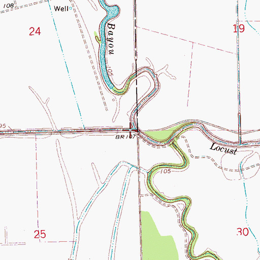 Topographic Map of East Sixmile Bayou, MS