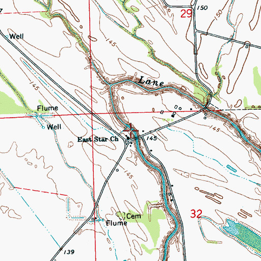 Topographic Map of East Star Church, MS