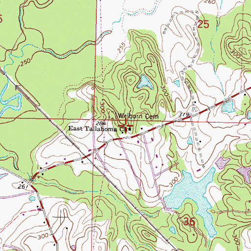Topographic Map of East Tallahoma Church, MS