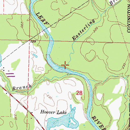 Topographic Map of Easterling Branch, MS