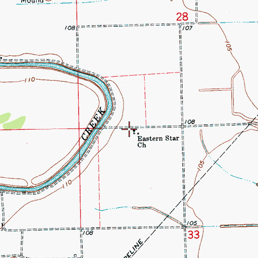 Topographic Map of Eastern Star Church, MS