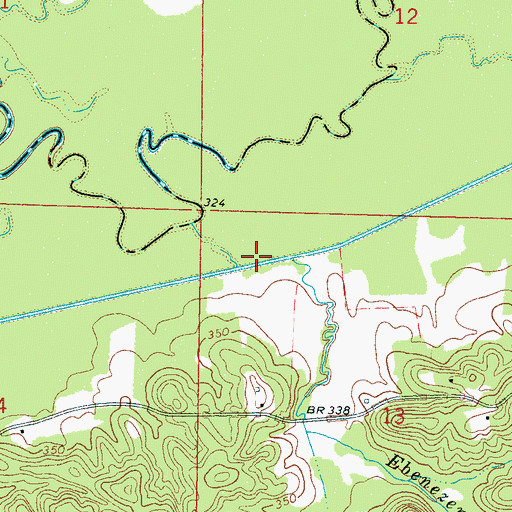 Topographic Map of Ebenezer Branch, MS