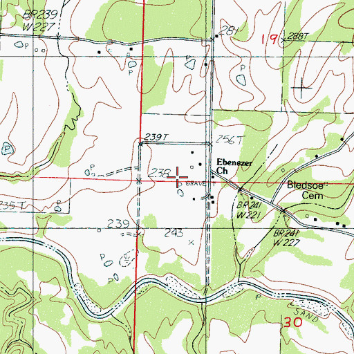 Topographic Map of Ebenezer Cemetery, MS