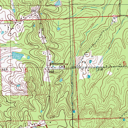 Topographic Map of Ebenezer Church, MS