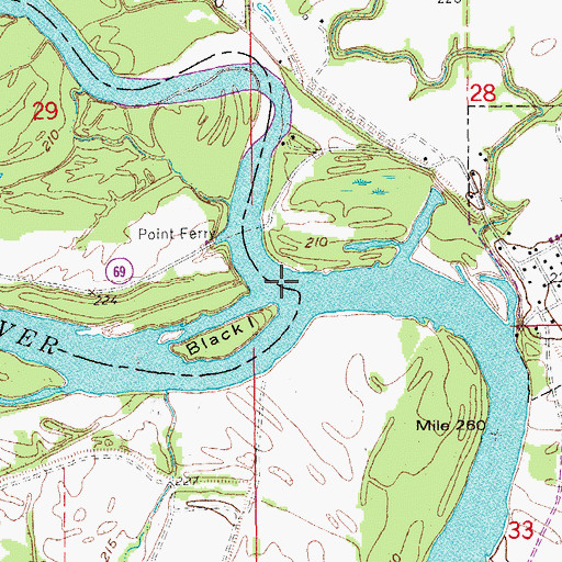 Topographic Map of Black River, AR