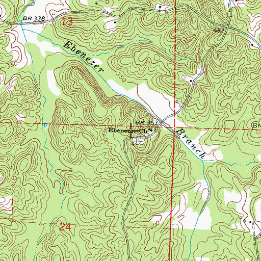 Topographic Map of Ebenezer Church, MS