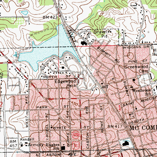 Topographic Map of Edgewood Park, MS