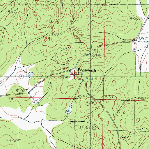 Topographic Map of Edgeworth Cemetery, MS