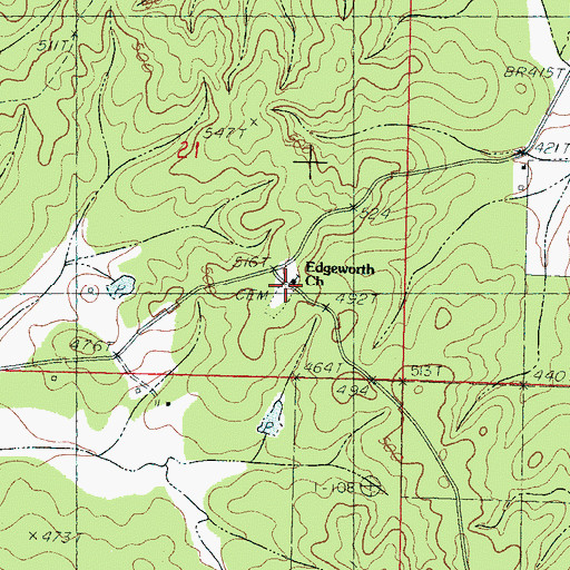 Topographic Map of Edgeworth Church, MS