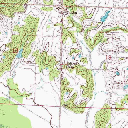 Topographic Map of Edrizon Cemetery, MS