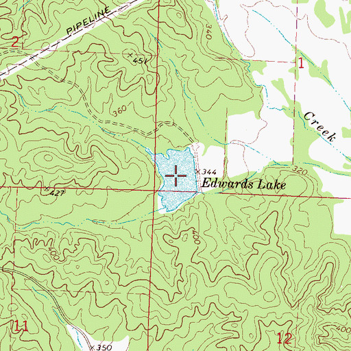 Topographic Map of Edwards Lake, MS