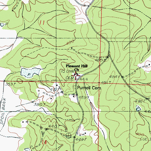 Topographic Map of Edwards School, MS