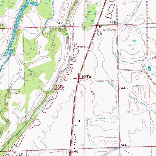 Topographic Map of Effie, MS