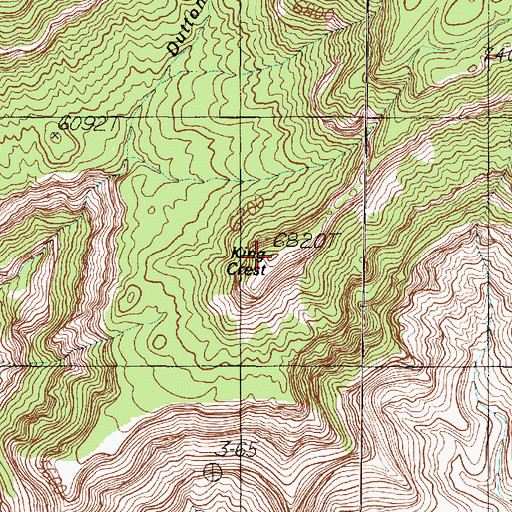 Topographic Map of King Crest, AZ
