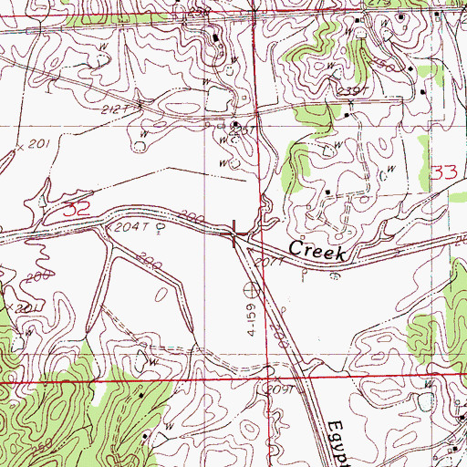 Topographic Map of Egypt Creek, MS
