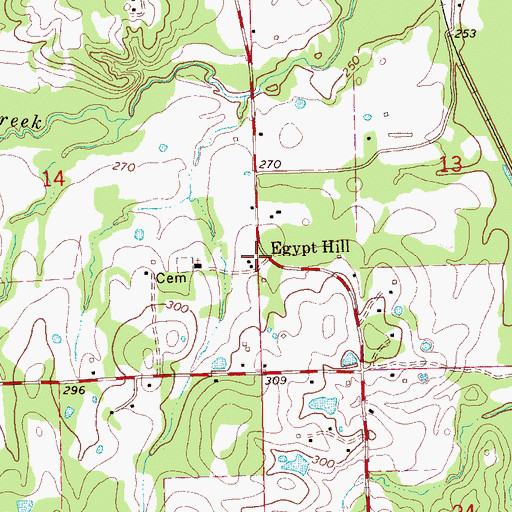 Topographic Map of Egypt Hill, MS