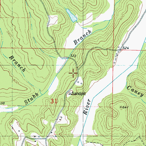 Topographic Map of El Bethel Church, MS