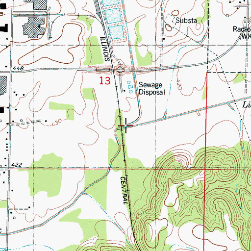 Topographic Map of Elam Creek, MS