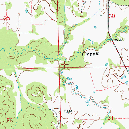 Topographic Map of Elda Hill Creek, MS