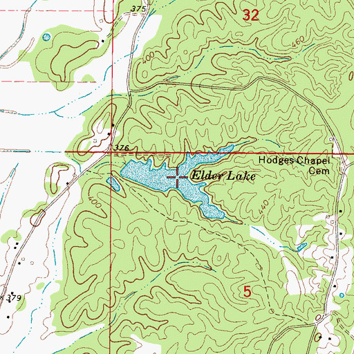 Topographic Map of Elder Lake, MS