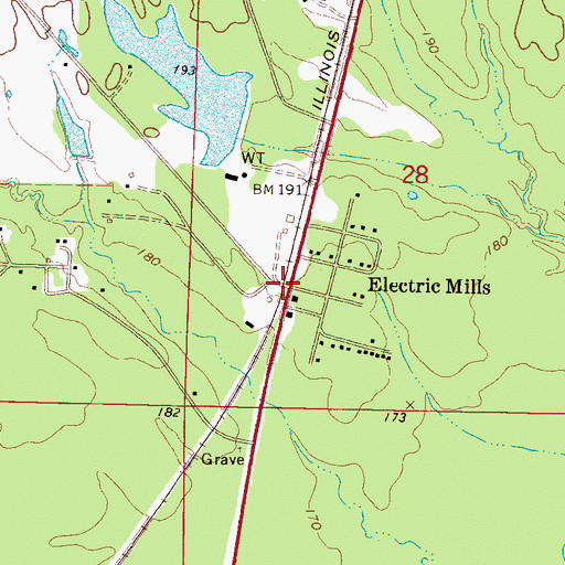 Topographic Map of Electric Mills, MS