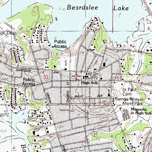 Topographic Map of Eley Junior High School, MS