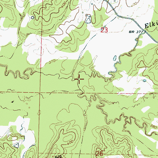 Topographic Map of Elkins Creek, MS