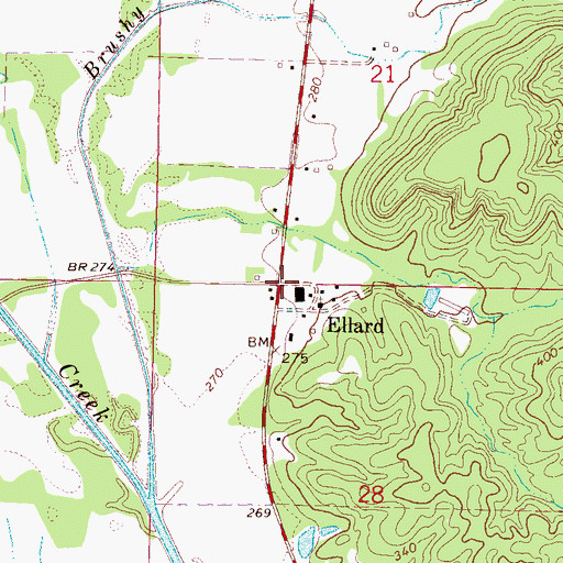Topographic Map of Ellard, MS