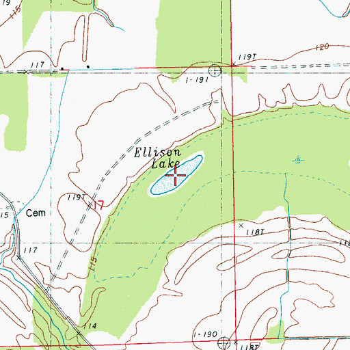 Topographic Map of Ellison Lake, MS
