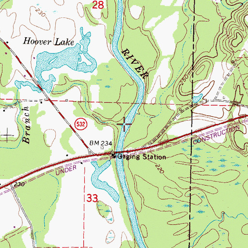 Topographic Map of Ellzey Branch, MS