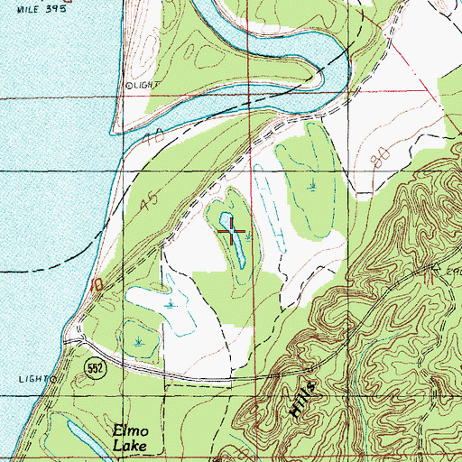 Topographic Map of Elmo Lake, MS